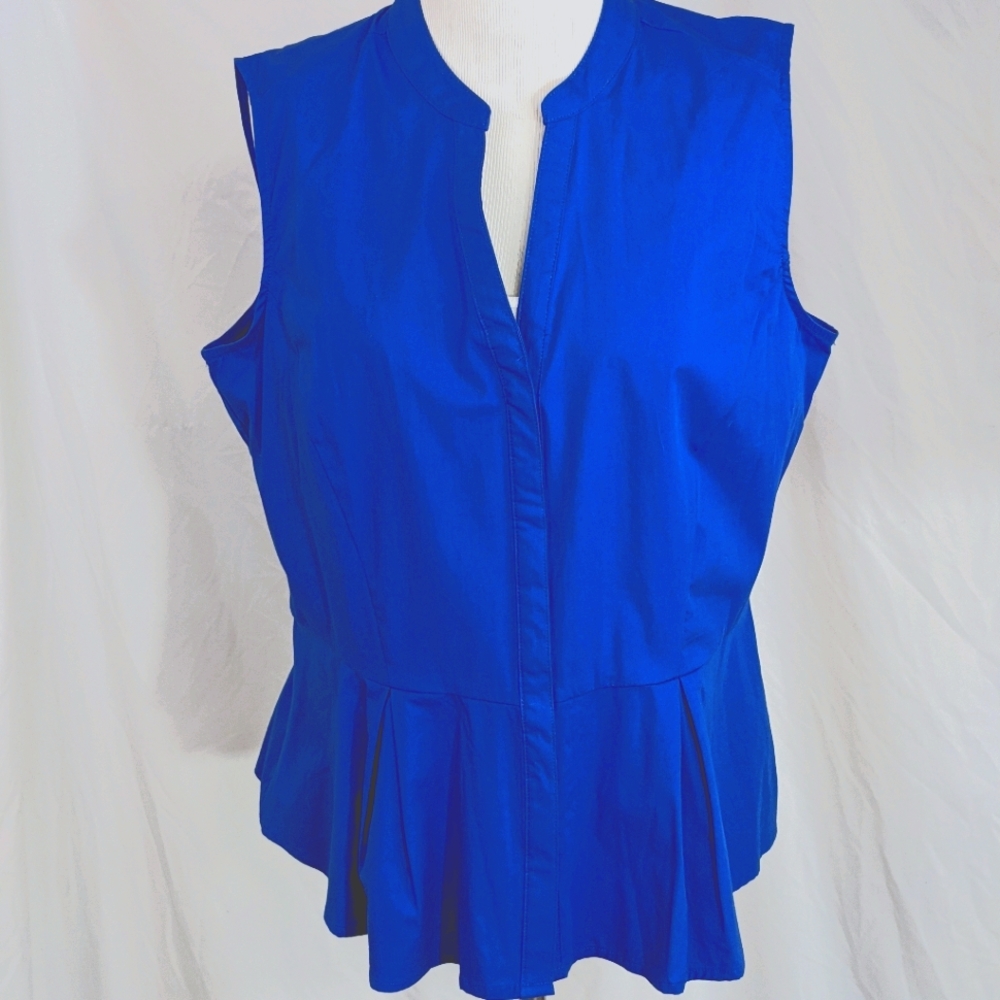☀️Apt 9 NWT pleated top Large blue - Picture 1 of 14